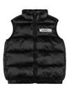 Moschino Logo-print Puffer Vest In Black