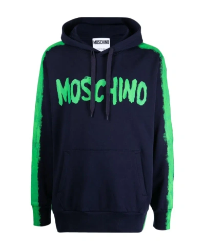 Moschino Logo-print Pullover Hoodie In Black