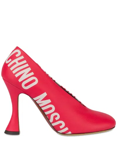 Moschino Logo-print Pumps In Red