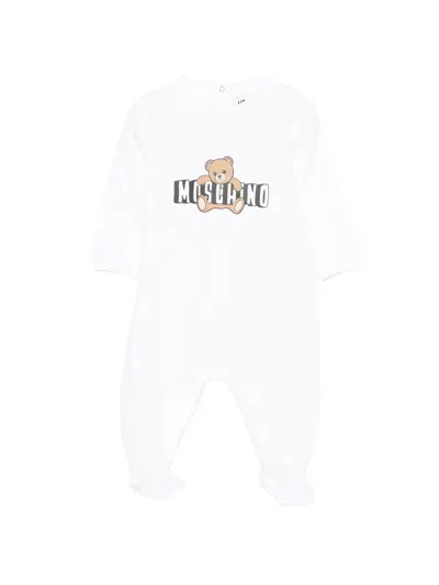 Moschino Babies' Logo-print Pyjama In White