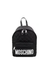 Moschino Logo-print Quilted Backpack In Black