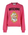 Moschino Logo-print Round Neck Sweater In Red