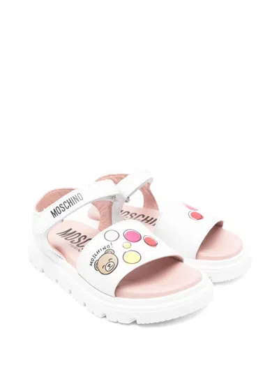 Moschino Logo-print Sandals In White