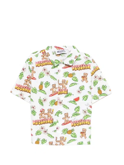 Moschino Babies' Logo-print Shirt In Multi
