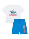 Moschino Logo-print Short Set In Blue