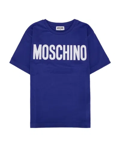 Moschino Logo-print Short-sleeve T-shirt In Blue