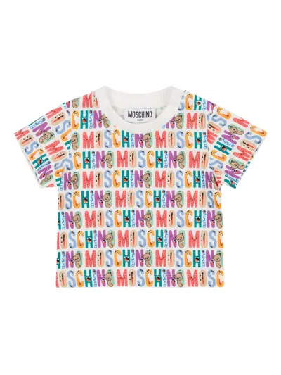 Moschino Babies' Logo-print Short-sleeve T-shirt In Multi