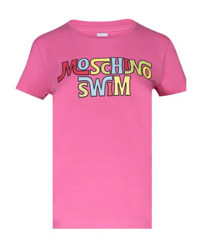 Moschino Logo Print Short-sleeved T-shirt In Pink