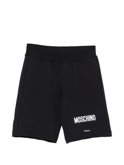 Moschino Kids' Logo-print Shorts In Black
