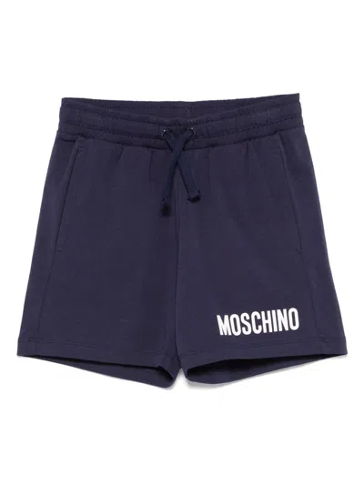 Moschino Kids' Logo-print Shorts In Blue