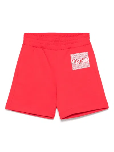 Moschino Kids' Logo-print Shorts In Red