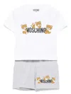 Moschino Logo-print Shorts Set In Grey