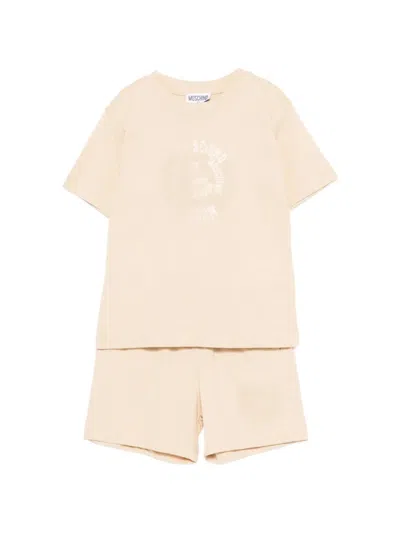 Moschino Kids' Logo-print Shorts Set In Pink