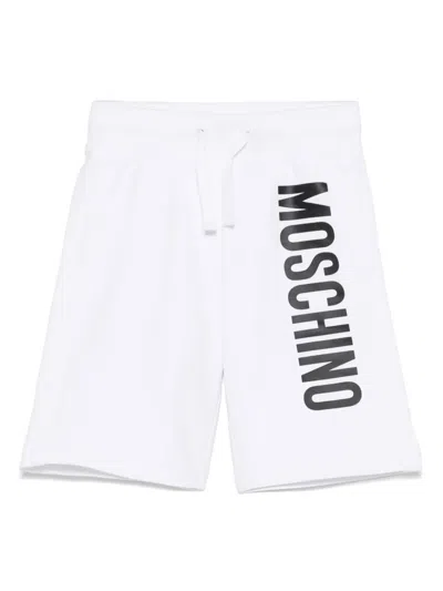 Moschino Kids' Logo-print Shorts In White