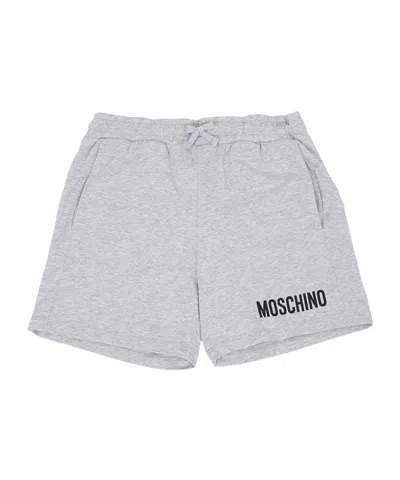Moschino Logo-print Shorts In Gray