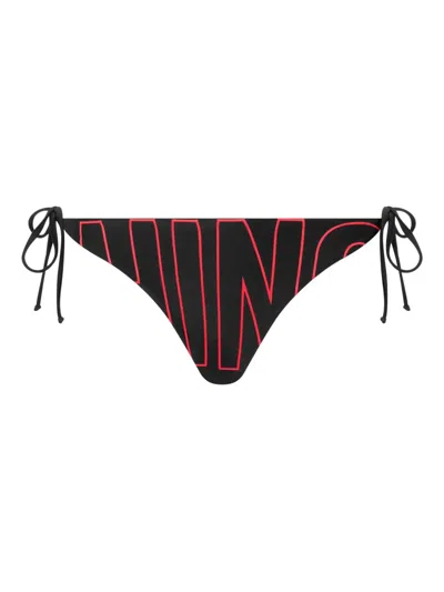MOSCHINO LOGO-PRINT SIDE-TIE BIKINI BOTTOMS