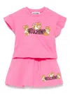 Moschino Logo-print Skirt Set In Pink
