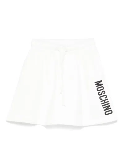 Moschino Kids' Logo-print Skirt In White