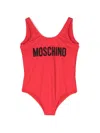 Moschino Logo-print Sleeveless Swimsuit In Red