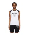 Moschino Logo Print Sleeveless T-shirt In White