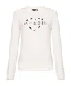 Moschino Logo-print Slim Fit Sweatshirt In White