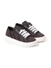 Moschino Logo-print Sneakers In Brown