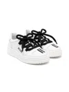 Moschino Calfskin Sneakers With Maxi Laces In White
