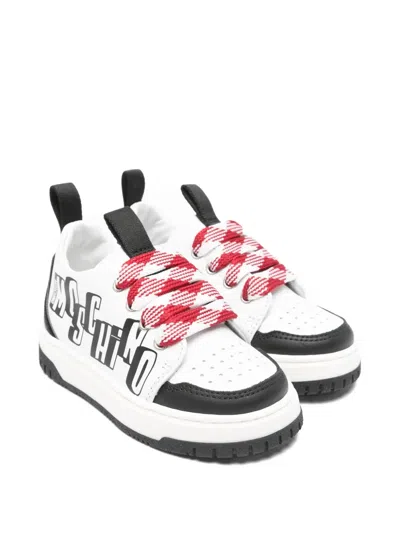 Moschino Babies' Logo-print Sneakers In White