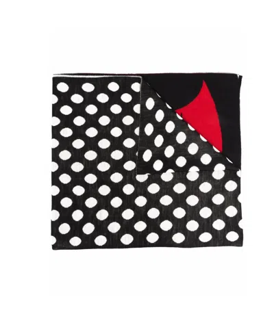 Moschino Logo-print Spotted Scarf In Black