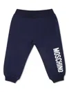 Moschino Logo-print Stretch-cotton Track Pants In Blue