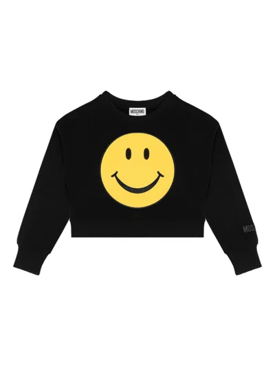 Moschino Kids' Logo-print Sweater In Black