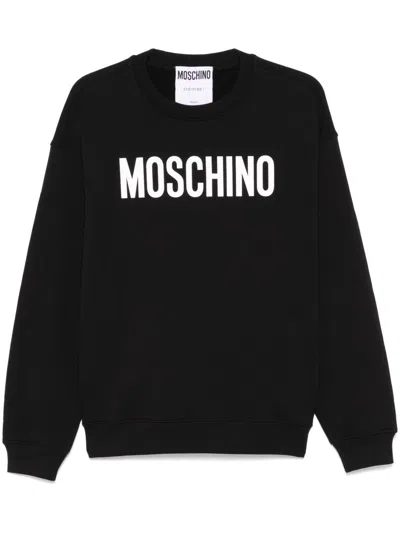 Moschino Pullover Mit Logo-print In Schwarz