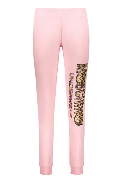 Moschino Logo Print Sweatpants In Pink