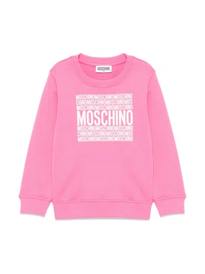 Moschino Kids' Logo-print Sweatshirt In 粉色