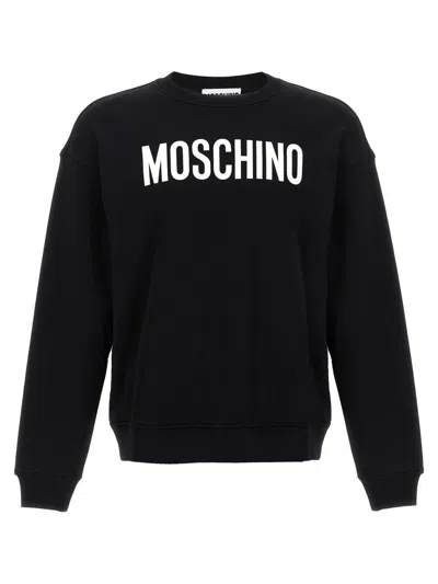 Moschino Logo Print Sweatshirt In Black