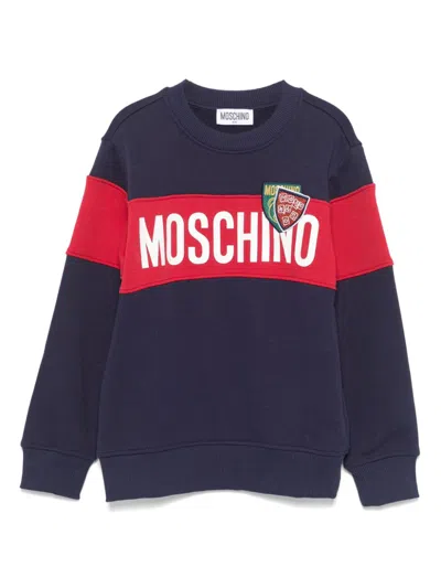 Moschino Sweatshirt Mit Logo-print In Blau