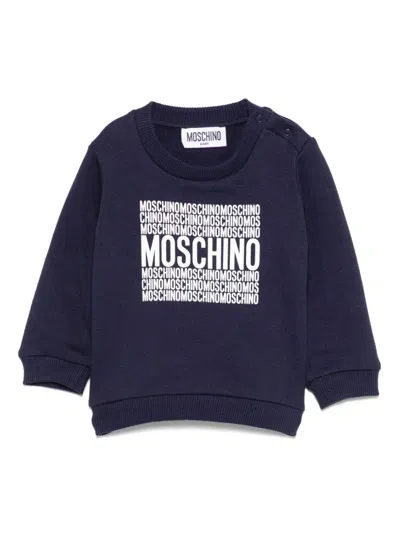 Moschino Babies' Logo-print Sweatshirt In Blue