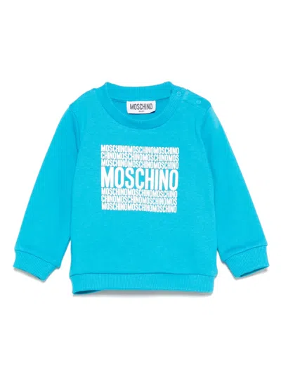 Moschino Babies' Logo-print Sweatshirt In Blue