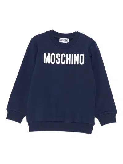 Moschino Kids' Logo-print Sweatshirt In Blue