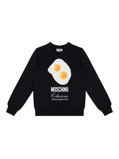 Moschino Kids' Sweatshirt Mit Logo-print In Schwarz