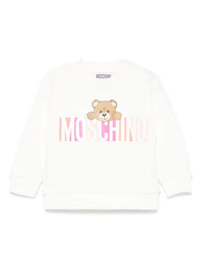 Moschino Babies' Logo-print Sweatshirt In White