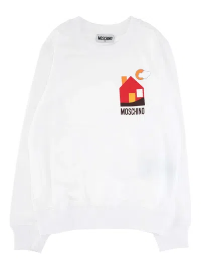 Moschino Kids' Logo-print Sweatshirt In White