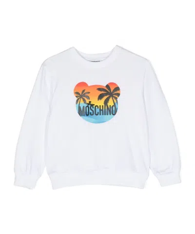 Moschino Logo-print Sweatshirt In White