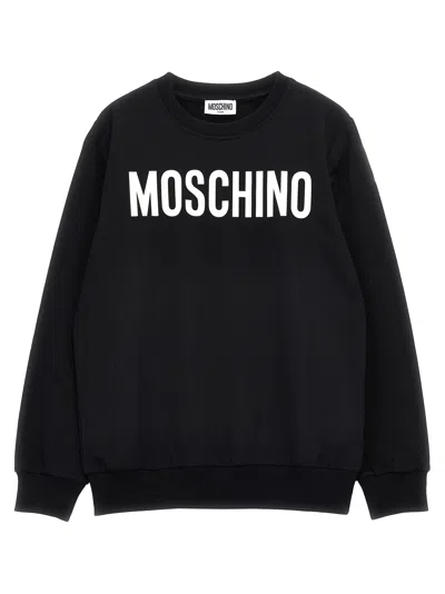 Moschino Kids' Logo Print Sweatshirt In White/black