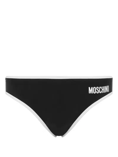 Moschino Logo-print Swim Briefs In Black