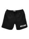 Moschino Logo Print Track Shorts In Black