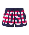 Moschino Swim Boxer Striped Lettering Logo In Blue