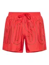 Moschino Logo-print Swim Shorts In Red