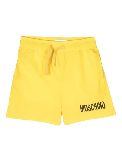 Moschino Kids' Logo-print Swim Shorts In Yellow