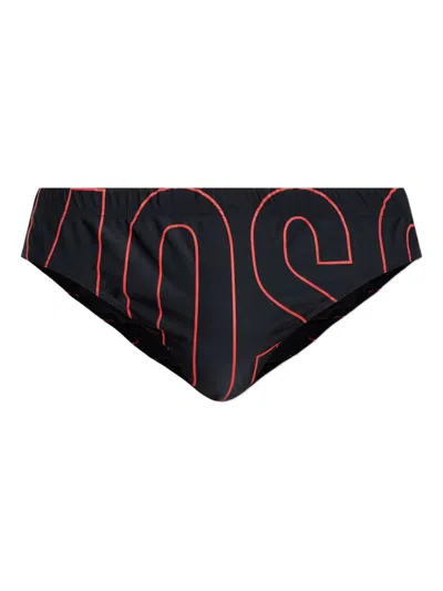 Moschino Logo-print Swim Trunks In Black